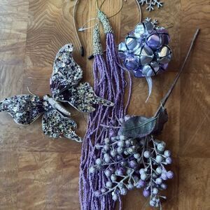 Purple and Silver Holiday Decor Set